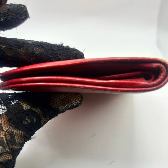 Gucci Vintage Red Leather Half-Moon Clutch with Gold hardware - Picture 13 of 16